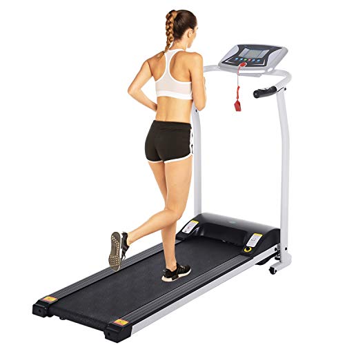 ANCHEER Treadmill, Treadmills for Home with LCD and Pulse Rate Grips Motorized Running Walking Jogging Exercise Fitness Machine Trainer Equipment for Home Gym Office (Navy Sliver)