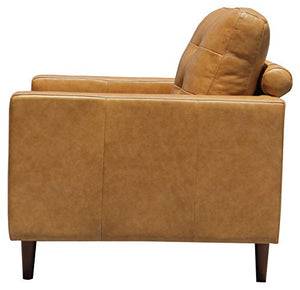 Amazon Brand – Rivet Cove Modern Tufted Accent Chair with Tapered Legs, Mid-Century, 32.7"W, Caramel