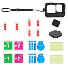 Load image into Gallery viewer, Accessories Kit for GoPro Hero 10/9 Black, Silicone Sleeve Protective Case with Rubber Cap + 6Pcs Tempered Glass Screen Protector with Lens Cover Cap for GoPro Hero 10/9
