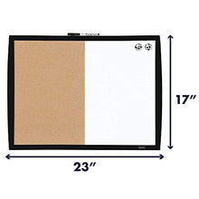 Load image into Gallery viewer, Quartet Combination Magnetic Whiteboard &amp; Corkboard, 17" x 23", Combo White Board &amp; Cork Board, Curved Frame, Perfect for Office &amp; Home Decor, Home School Message Board, Black (41723-BK)
