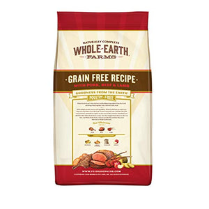 Whole Earth Farms Grain Free Recipe Dry Dog Food, Pork, Beef & Lamb, 4-Pound