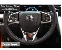 Load image into Gallery viewer, TopDall Carbon Fiber Steering Wheel Sticker Cover Media Panel Trim Compatible for Honda Civic 2016-2021
