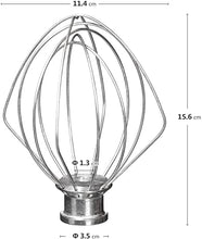 Load image into Gallery viewer, KITCHPOWER K45WW Wire Whip Attachment for Tilt-Head Stand Mixer for KitchenAid Stainless Steel Egg Cream Stirrer, Flour Cake Balloon Whisk
