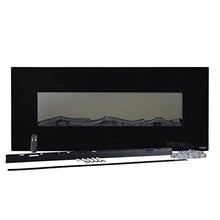 Load image into Gallery viewer, Touchstone 80001 - Onyx Electric Fireplace - (Black) - 50 Inch Wide - On-Wall Hanging - Log &amp; Crystal Included - 5 Flame Settings - Realistic Flame - 1500/750W Timer &amp; Remote
