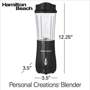 Hamilton Beach Personal Blender for Shakes and Smoothies with 14oz Travel Cup and Lid, Black (51101AV)