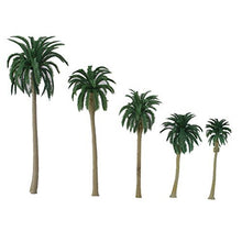 Load image into Gallery viewer, NUOLUX Model Tree Coconut Palm Trees Scenery Model Miniature Railroad Diorama Layout Architecture Trees for DIY Scenery Landscape, Natural Green 5 Size 15Pcs
