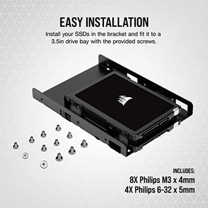 Corsair Dual SSD Mounting Bracket 3.5" CSSD-BRKT2, Black (packaging may vary)