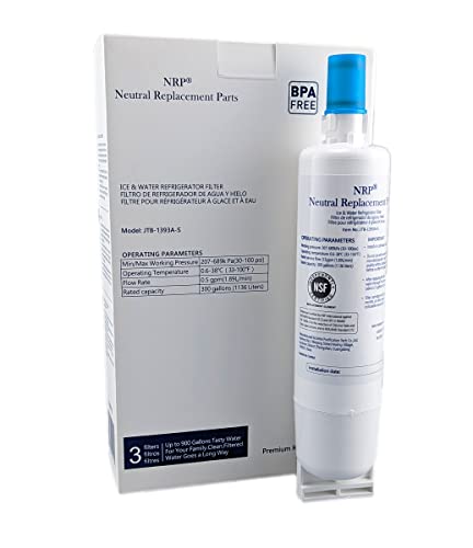 NRP 3-pack Premium Refrigerator Water Filter 4396508 Replacement for Whirlpool 4396547, 4396510, LC400V, EDR5RXD1 & More | NSF Certified 53, 372, 401