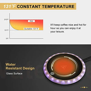 Symani Coffee Mug Warmer - Smart Wax Candle Warmer with Auto Shut Off for Home Office Desk Use, Electric Hot Plate with Touch Control,Mugs Warmer with Light for Beverage Cocoa Tea Water Milk