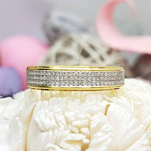 Load image into Gallery viewer, Dazzlingrock Collection 0.25 Carat (ctw) Round White Diamond Men's Hip Hop Anniversary Wedding Band 1/4 CT, 10K Yellow Gold, Size 7
