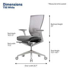 Load image into Gallery viewer, SIDIZ T50 Highly Adjustable Ergonomic Office Chair (TNB500LDA): Advanced Mechanism for Customization/Extreme Comfort, Ventilated Mesh Back, Lumbar Support, 3D Arms, Seat Slide/Slope (Gray)
