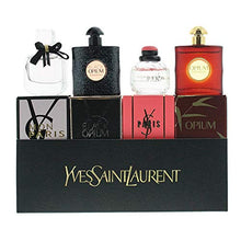 Load image into Gallery viewer, YVES SAINT LAURENT YSL Perfume Miniatures Travel Set for Women, Eau de Toilette &amp; Eau de Perfume, Opium, Paris, Black Opium, Mon Paris, 7.5ml .25 oz.
