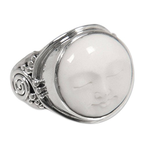 NOVICA .925 Sterling Silver Handcrafted Cocktail Ring 'Face of the Moon'