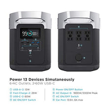Load image into Gallery viewer, EF ECOFLOW Portable Power Station EFDELTA, UPS Power Supply 1260Wh Battery Pack with 6 1800W (3300W Surge) AC Outlets, Solar Battery Generator for Outdoor Camping RV
