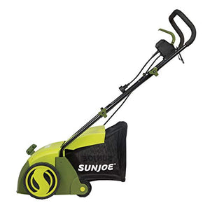 Sun Joe AJ801E 12-Amp 13-Inch Electric Dethatcher and Scarifier w/Removeable 8-Gallon Collection Bag, 5-Position Height Adjustment, Airboost Technology Increases Lawn Health, 13 inch, Green