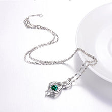 Load image into Gallery viewer, Emerald Necklace for Mom Women Wife Forever Love Infinity Pendant Necklace Birthday Gifts Jewelry for Wife Women Anniversary Gift for Her Sterling Silver
