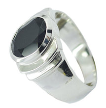 Load image into Gallery viewer, 55Carat Natural Black Onyx Sterling Silver Men Handmade Ring Oval Shape Astrology US 4,5,6,7,8,9,10,11,12

