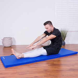 ProsourceFit Tri-Fold Folding Exercise Mat - Blue