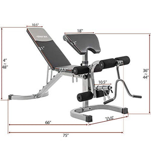 Merax Utility Weight Bench with Leg Extension for Full Body Workout, 550LBS Weightlifting and Strength Training Workout Bench with Adjustable Flat Incline Decline 6+3 Positions for Home Gym