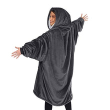 Load image into Gallery viewer, THE COMFY Original Quarter Zip | Oversized Microfiber &amp; Sherpa Wearable Blanket with Zipper, Seen On Shark Tank, One Size Fits All Charcoal
