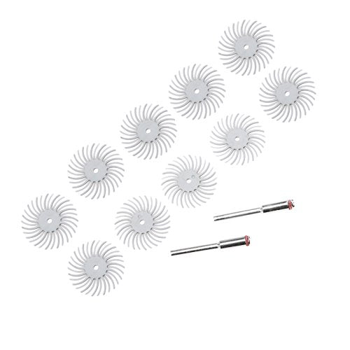 10Pcs 2500 Grit Radial Bristle Disc Brush Assortment Polisher Mandrel Wood Jewelry Ect-8 Grit +2Pcs Mandrel