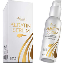 Load image into Gallery viewer, Vitamins Keratin Protein Hair Serum - Biotin Collagen Anti Frizz Treatment with Castor Oil Repairs Frizzy Dry Damaged Hair - Straight or Curly Hair Heat Protectant for Shine and Gloss 4.25 Oz
