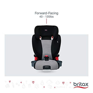 Britax Midpoint Belt-Positioning Booster Seat - 2 Layer Impact Protection - 40 to 120 Pounds - DualComfort Moisture Wicking Fabric, Gray