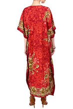 Load image into Gallery viewer, Kaftan Tunic Kimono Dress Ladies Summer Women Evening Maxi Party Plus Size 6-12,Red
