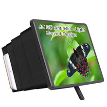 Load image into Gallery viewer, Mobile Phone Screen Magnifier Amplifier,Anzhee 2020 Newest Design 8" Curved 3D HD Anti-Blue Light Adjustable Foldable Cell Phone Screen Enlarger Compatible for iPhone Samsung &amp; All Smart-Phone Video
