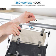 Load image into Gallery viewer, ZOBER Space Saving 5 Tier Metal Skirt Hanger with Clips (3pk) Hang 5-on-1, Gain 70% More Space,Rubber Coated Hanger Clips,360 Swivel Hook,Adjustable Clips Pants Hanger,Hang Slack,Trouser,Jeans,Towels
