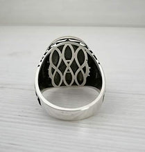 Load image into Gallery viewer, Handmade 925K Sterling Silver Mens Ring With Malachite Stone
