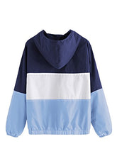 Load image into Gallery viewer, SweatyRocks Women&#39;s Casual Jackets Lightweight Hooded Windbreaker Outdoor Hiking Color Block S
