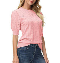 Load image into Gallery viewer, Pullover Sweaters for Women Lightweight Knit Sweater Tops Light Pink Shirt 2XL
