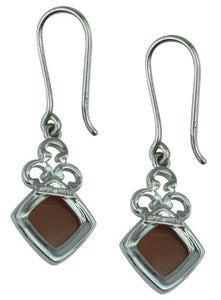 Carillon Chocolate Moonstone Cushion Shape Gemstone Jewelry 925 Sterling Silver Drop Dangle Earrings For Women/Girls