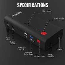 Load image into Gallery viewer, GOOLOO Jump Starter 1200A Peak Car Starter 12V SuperSafe Lithium Jump Box, Battery Booster Pack, Portable Power Bank Charger, and Jumper Cables for Up to 7.0L Gas or 5.5L Diesel Engine
