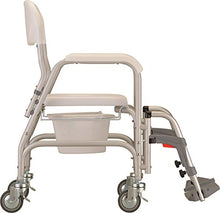 Load image into Gallery viewer, NOVA Medical Products Rolling Shower Commode Chair with Locking Wheels and Removable Footrests, Over The Toilet Wheeled Commode, White
