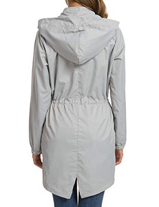 Besshopie Women's Lightweight Water-Resistant Raincoat Windbreaker Jacket with Hood