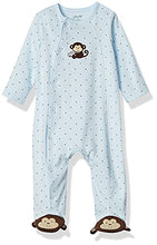 Load image into Gallery viewer, Little Me Baby-Boys Monkey Star Footie, Light Blue, Newborn

