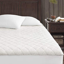 Load image into Gallery viewer, Woolrich Heated Sherpa ELEC MATT Mattress Pad with Auto Shut Off Timer and 5 Heat Level Setting Controller(s) Super Warm, Queen: 60x80, White
