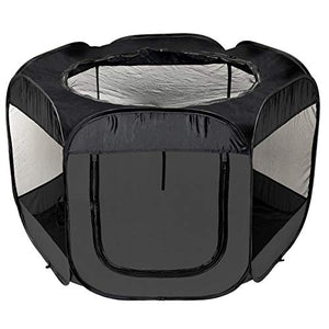 Furhaven Pet Playpen - Indoor-Outdoor Mesh Open-Air Playpen and Exercise Pen Tent House Playground for Dogs and Cats, Gray, Extra Large