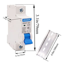 Load image into Gallery viewer, smseace Miniature Circuit Breaker Low Voltage AC 20A 230/400V 1 Pole DIN Rail Installation DZ47-63 C20
