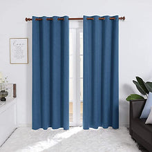 Load image into Gallery viewer, Deconovo 100% Sun Light Blocking Long Curtains, Thermal Insulated Blakcout Curtains &amp; Drapes for Sliding Glass Door - 2 Panels, 52x95 Inch, Aegean Blue
