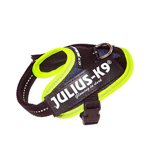 Julius-K9 16IDC-FARNE-B1 IDC Powerharness, Dog Harness, Size Baby 1, Jeans with Neon Edge