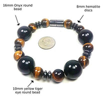 Load image into Gallery viewer, AURAS BY OSIRIS - Tigers Eye Necklace and Bracelet Set - Onyx Hematite - Incredibly Strong Magnetic Clasp - Confidence - Protection - Bead Bracelet For Men and Women
