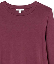 Load image into Gallery viewer, Amazon Brand - Daily Ritual Women's Soft Rayon Jersey Crew Neck Long Sleeve Split-Hem Tunic, Fig, Large
