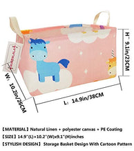 Load image into Gallery viewer, QUEENLALA Rectangular Laundry Hamper/Foldable Nursery Laundry Basket for Organizing/Storage Bin Baskets/Children Toy Office Bedroom/Toy Bin Closet Shelf Baskets（Rec-Unicorn）
