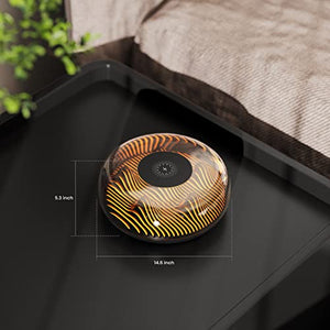 FTOYIN Night Light with Wireless Charge, Volcano Shape 15W Fast Wireless Charging Bedside Lamp Table Lamp for Gift Bedroom Nightstands Kids Room Living Room Office, Black