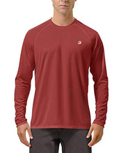 Load image into Gallery viewer, Roadbox Mens SPF UV Sun Long Sleeve Running Shirts Rash Guard Workout Swimming Beet Red
