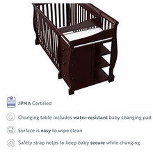Load image into Gallery viewer, Storkcraft Portofino 4-in-1 Fixed Side Convertible Crib and Changer, Espresso, Easily Converts to Toddler Bed Day Bed or Full Bed, Three Position Adjustable Height Mattress (Mattress Not Included)
