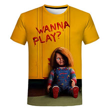 Load image into Gallery viewer, Zreey 2021 Chucky Horror TV 3D Print T-Shirt Hip Hop Style Large Size T-Shirt Cross Style Short Sleeve Clothing
